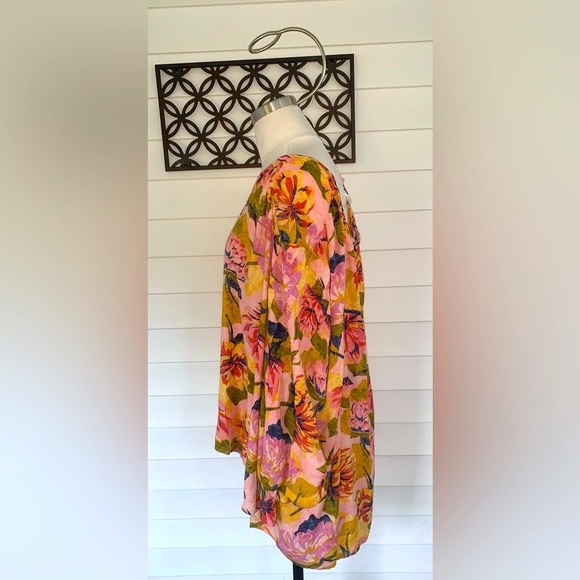 Women’s Terra & Sky long sleeve Boho Floral Blouse size 4XL Casual New With Tags - Picture 6 of 8